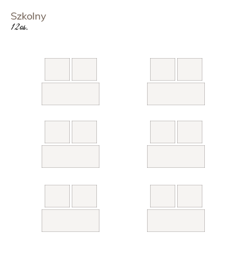układ szkolny sali konferencyjnej Platan