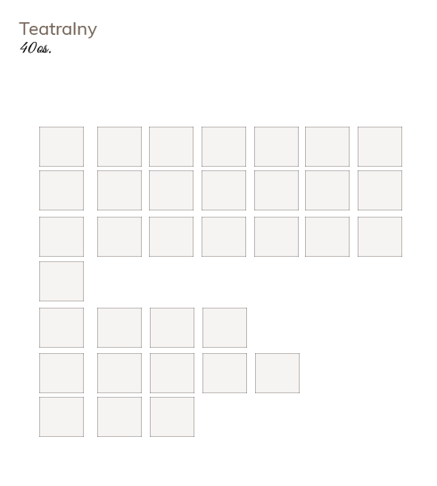 układ teatralny sali konferencyjnej platan